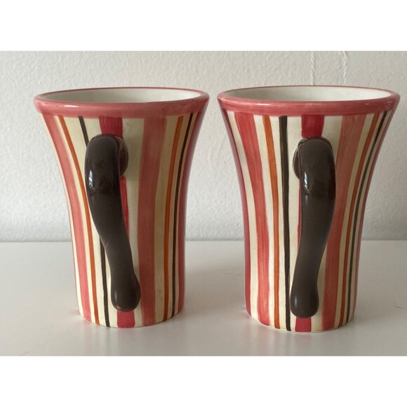 Royal Doulton Jubilee Set Of 2 Discontinued Pink Stripe Mugs Rare 2004 - Picture 2 of 11